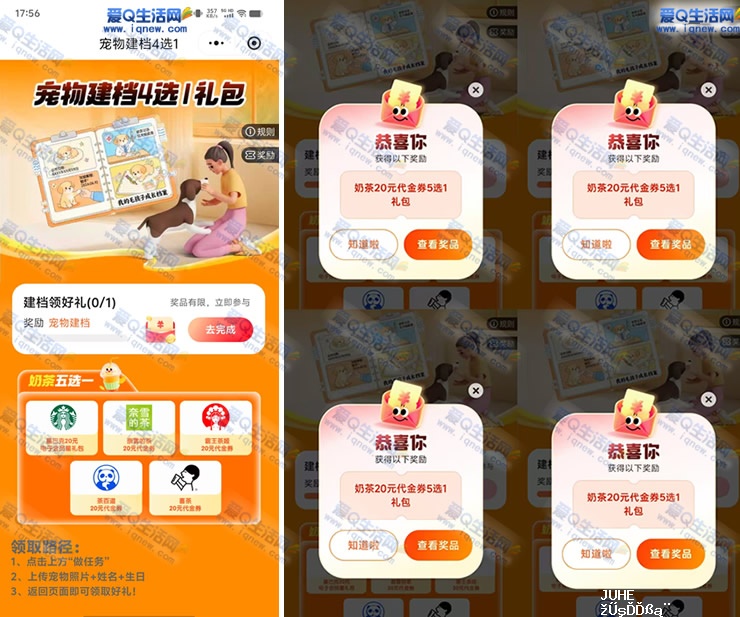平安好车主宠物建档 奶茶20元代金券五选一-www.iqnew.com